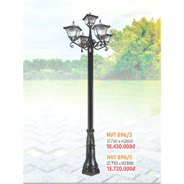 NVT 896/5: Đèn trụ sân vườn hợp kim 5 tay