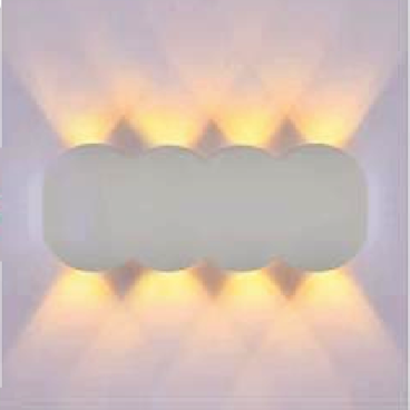 AN - VL - 8102/8 - WH: Đèn gắn tường ngoài trời - KT: L210mm x H80mm - Đèn LED 8W, ánh sáng vàng 3500K