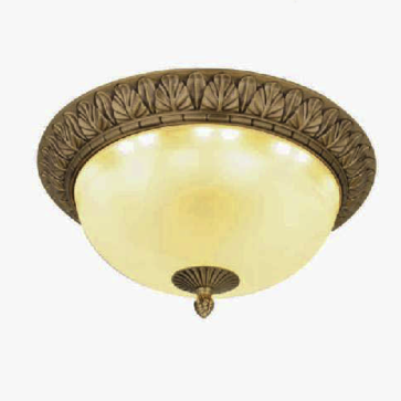 AN - MĐ - X0090/300: Đèn ốp trần đồng chao đá - KT: Ø300mm x H160mm - Đèn LED ánh sáng đổi 3 màu