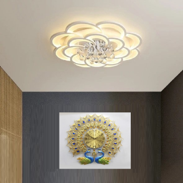 MO - 9010/12 cánh: Đèn áp trần LED 12 cánh - KT: Ø700mm x H200mm - Đèn LED đổi 3 màu