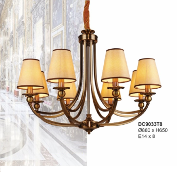 35 - DC9033T8: Đèn chùm 8 tay - KT: Ø880mm x H650mm - Bóng đèn E14 x 8 bóng