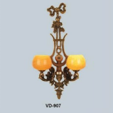 E - VD - 907: Đèn gắn tường đồng chao đá 2 bóng - KT: L480mm x H900mm - Bóng đèn nến E27 x 2 bóng