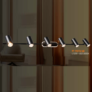 VE - PT - 9072/6B: Đèn rọi tranh/rọi gương 6 bóng - KT: L1200mm - Đèn LED ánh sáng vàng 3000K