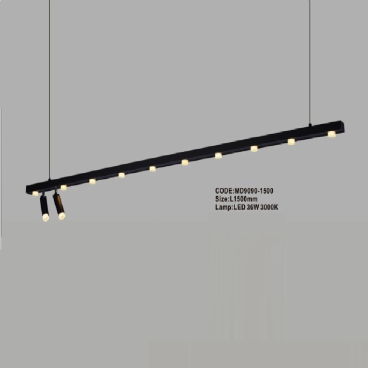 CODE: MD9090-1500: Đèn thả ngang LED - KT: L1500mm - Đèn LED 36W ánh sáng vàng 3000K