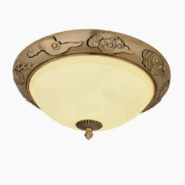 AN - MĐ - X0091/400: Đèn ốp trần đồng chao đá - KT: Ø400mm x H180mm - Đèn LED ánh sáng đổi 3 màu