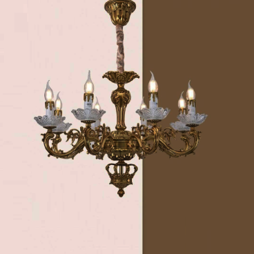 35 - DC9116T8:  Đèn chùm nến 8 tay - KT: Ø700mm x H430mm - Bóng đèn nến E14 x 8 bóng