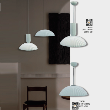 THD92: Đèn thả đơn - KT: L470mm x H400mm  - Đèn LED đổi 3 màu
