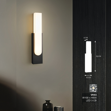 VK93: Đèn tường LED - KT: W100mm x H500mm - Đèn LED đổi 3 màu