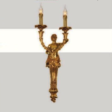 E - VD - 930: Đèn gắn tường đôi đồng  - KT: L300mm x W100mm x H680mm - Bóng đèn nến E14 x 2 bóng