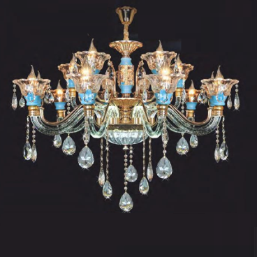 NC 9310/10+5: Đèn chùm nến 15 tay - KT: Ø1000mm x H800mm + 500mm - Đèn nến chân E14 x 15 bóng + Đèn LED