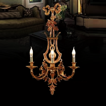 CODE: 9337/3: Đèn vách đồng 3 bóng - KT: L510mm x H920mm - Đèn chân E14 x 3 bóng