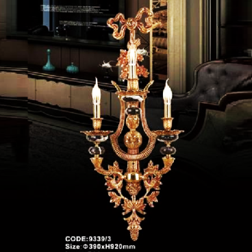 CODE: 9339/3: Đèn vách đồng 3 bóng - KT: L690mm x H920mm - Đèn chân E14 x 3 bóng