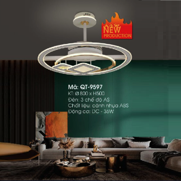 QT-9597: Quạt trần đèn LED