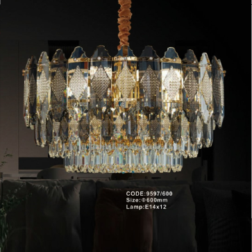 CODE: 9597/600: Đèn thả Phale - KT: Ø600mm - Đèn E14 x 12 bóng