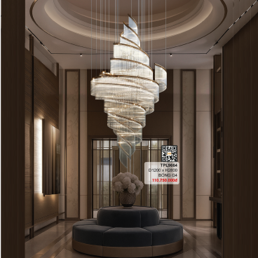 TPL9664: Đèn thả thông tầng LED Phale - KT: D1200mm x H2000mm - Bóng đèn LED G4