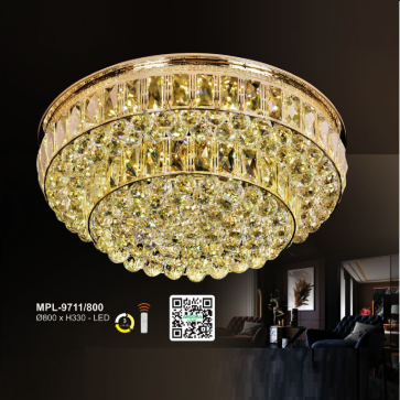 A - MPL - 9711/800: Đèn áp trần LED Phale - KT: Ø800mm x H330mm - Đèn LED đổi 3 màu