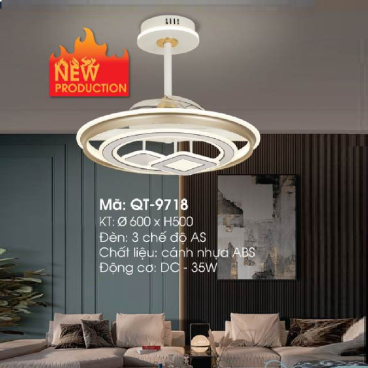 QT- 9718: Quạt trần đèn LED