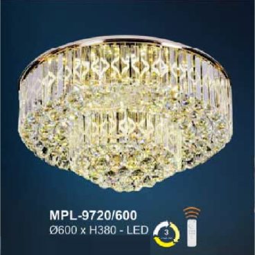 VE - MPL - 9720/600: Đèn áp trần Phale LED - KT: Ø600mm x H380mm - Đèn LED đổi 3 màu - Remote