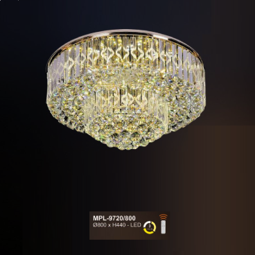 A - MPL - 9720/800: Đèn áp trần LED Phale - KT: Ø800mm x H440mm - Đèn LED đổi 3 màu