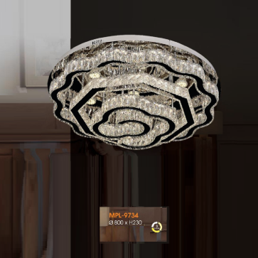 V - MPL- 9734: Đèn áp trần Phale LED - KT: Ø800mm x H230mm - Đèn LED đổi 3 màu