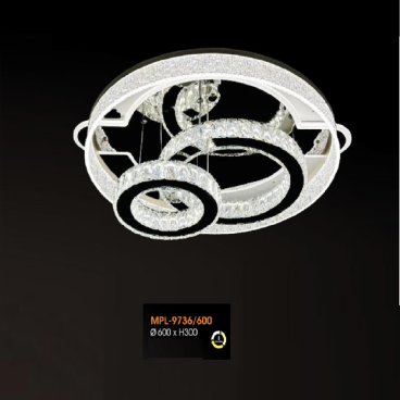 V - MPL- 9736/600: Đèn áp trần LED - KT: Ø600mm x H300mm - Đèn LED đổi 3 màu