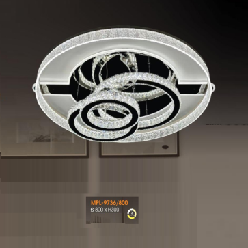 V - MPL- 9736/800: Đèn áp trần LED - KT: Ø800mm x H300mm - Đèn LED đổi 3 màu