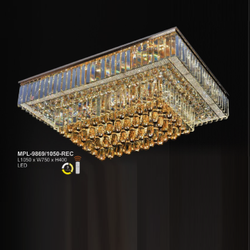 A - MPL - 9869/L1050 - REC: Đèn áp trần chữ nhật LED Phale - KT: L1050mm x W750mm x H400mm - Đèn LED đổi 3 màu