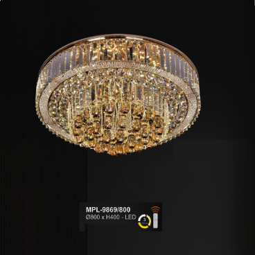 A - MPL - 9869/800: Đèn áp trần LED Phale - KT: Ø800mm x H400mm - Đèn LED đổi 3 màu