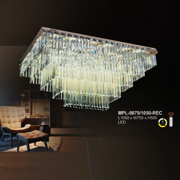 A - MPL - 9879/1050 - REC: Đèn áp trần chữ nhật LED - KT: L1050mm x W750mm x H500mm - Đèn LED đổi 3 màu