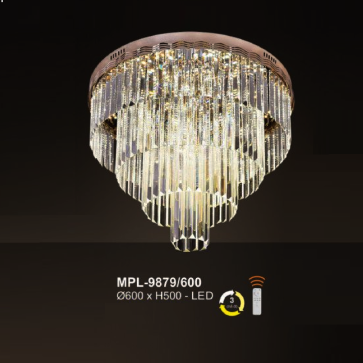 A - MPL - 9879/600: Đèn áp trần LED - KT: Ø600mm x H500mm - Đèn LED đổi 3 màu