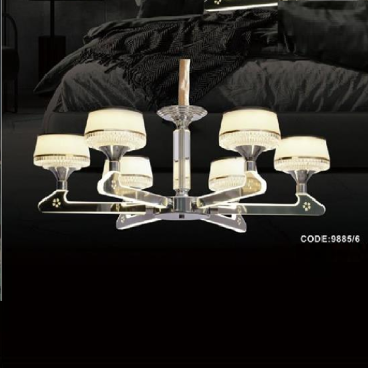 CODE: 9885/6: Đèn chùm LED 6 tay - KT: Ø680 mm  x H400mm - Đèn LED