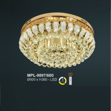 A - MPL - 9897/600: Đèn áp trần LED Phale - KT: Ø600mm x H360mm - Đèn LED đổi 3 màu