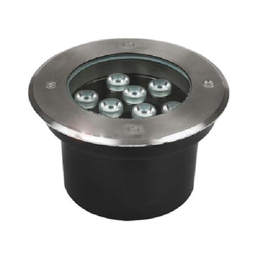 LUG -  9T/9V: Đèn LED âm đất 9W --  KT: Ø160mm x H95mm - Lỗ khoét: Ø110mm - Ánh sáng trắng/vàng