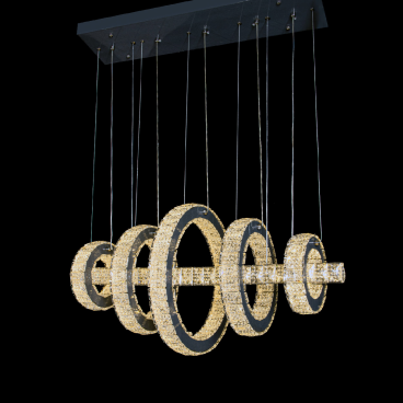 TH - 819-22: Đèn thả ngang 5 vòng Phale LED - KT: L800mm x Ø(200+300+400+300+200)mm x H900mm - Đèn LED đổi 3 màu