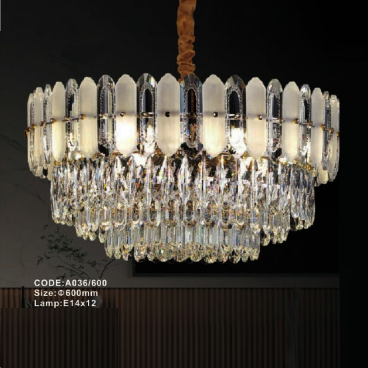 CODE: A036/600: Đèn thả Phale - KT: Ø600mm - Bóng đèn E14 x 12 bóng