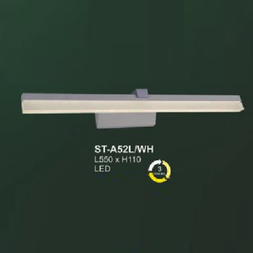 AN - ST - A52L/WH: Đèn rọi tranh / rọi gương thân đèn sơn trằng - KT: L550mm x H110mm - Đèn LED ánh sáng đổi 3 màu