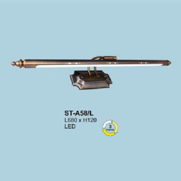 AN - ST - A58/L: Đèn rọi tranh / rọi gương - KT: L680mm x H120mm - Đèn LED ánh sáng đổi 3 màu
