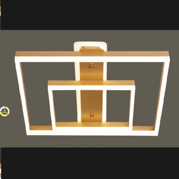 VE -  MT- A73/2: Đèn áp trần LEDhình vuông thân xi vàng -  KT: Ø500mm x H100mm - Đèn LED đổi 3 màu