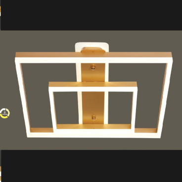 VE -  MT- A73/2: Đèn áp trần LEDhình vuông thân xi vàng -  KT: Ø500mm x H100mm - Đèn LED đổi 3 màu