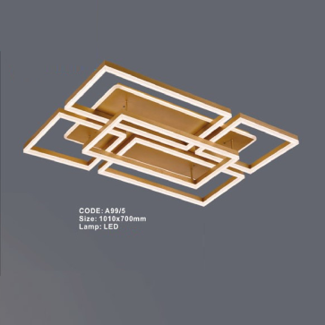 CODE: A99/5: Đèn áp trần LED Mica chữ nhật - KT: L1010mm x W700mm - Đèn LED