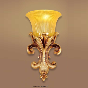 AC 26 - 11: Đèn áp tường 1 bóng - KT: Ø230mm x H420mm - Đèn chân E27 x 1 bóng