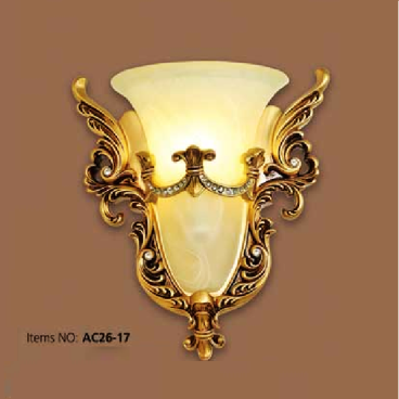 AC 26 - 17: Đèn áp tường 1 bóng - KT: Ø320mm x H380mm - Đèn chân E27 x 1 bóng
