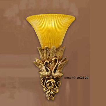 AC 26 - 15: Đèn áp tường 1 bóng hình đôi thiên nga - KT: Ø250mm x H450mm - Đèn chân E27 x 1 bóng