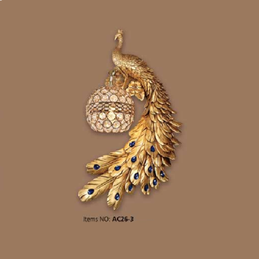 AC 26 - 3: Đèn áp tường 1 bóng hình Phụng B - KT: Ø280mm x H450mm - Đèn chân E27 x 1 bóng