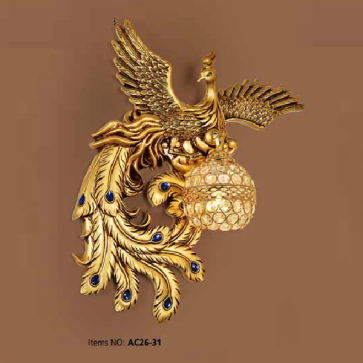 AC 26 - 31: Đèn áp tường 1 bóng hình chim Phụng A - KT: Ø380mm x H500mm - Đèn chân E27 x 1 bóng