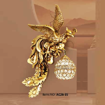 AC 26 - 35: Đèn áp tường 1 bóng  hình chim Phụng A - KT: Ø340mm x H550mm - Đèn chân E27 x 1 bóng