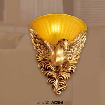 AC 26 - 6: Đèn áp tường 1 bóng hình ngựa A - KT: Ø330mm x H350mm - Đèn chân E27 x 1 bóng