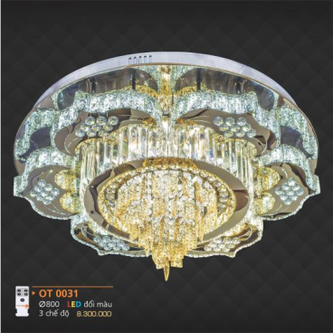 AD - OT 0031: Đèn áp trần LED - KT: Ø800mm - Đèn LED đổi 3 màu - Remote