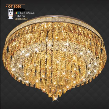 AD - OT 1668: Đèn áp trần Phale - KT: Ø1000mm - Đèn LED đổi 3 màu - Remote