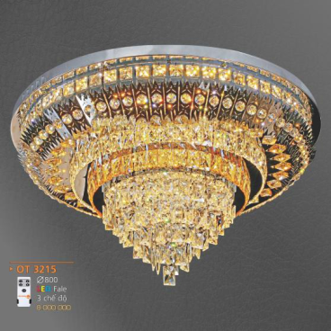 AD - OT 3215: Đèn áp trần LED Phale - KT: Ø800mm - Đèn LED  đổi 3 màu - Remote